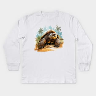 Alligator Snapping Turtle Kids Long Sleeve T-Shirt